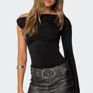 Asymmetric Off Shoulder Bodysuit