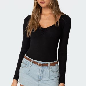 Jonah Long Sleeve V Neck Bodysuit