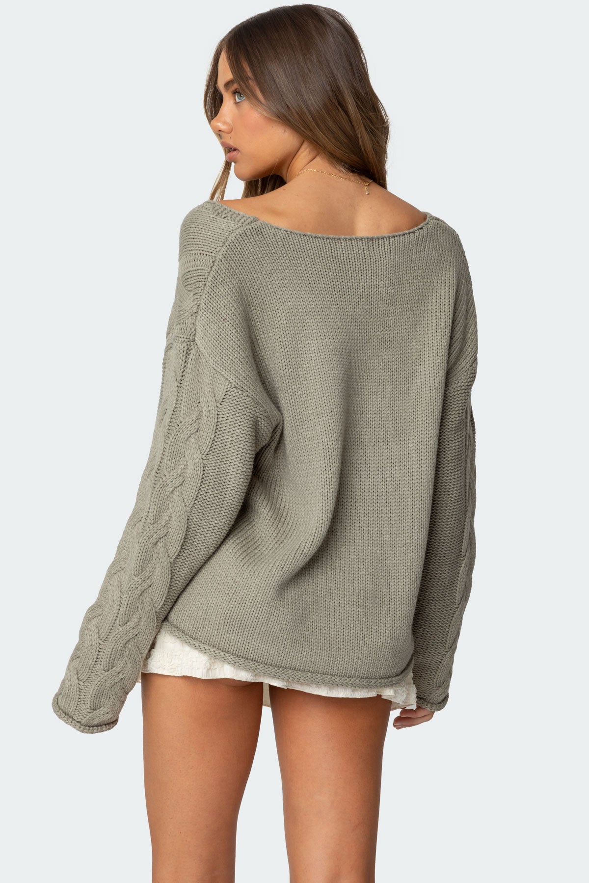 Inga Oversized Cable Knit Sweater - Image 4