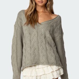 Inga Oversized Cable Knit Sweater