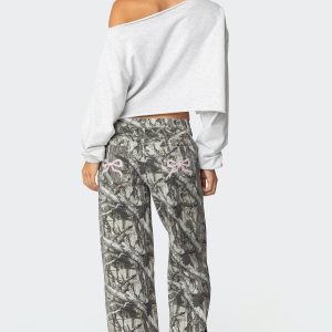 Camo & Bow Low Rise Jeans