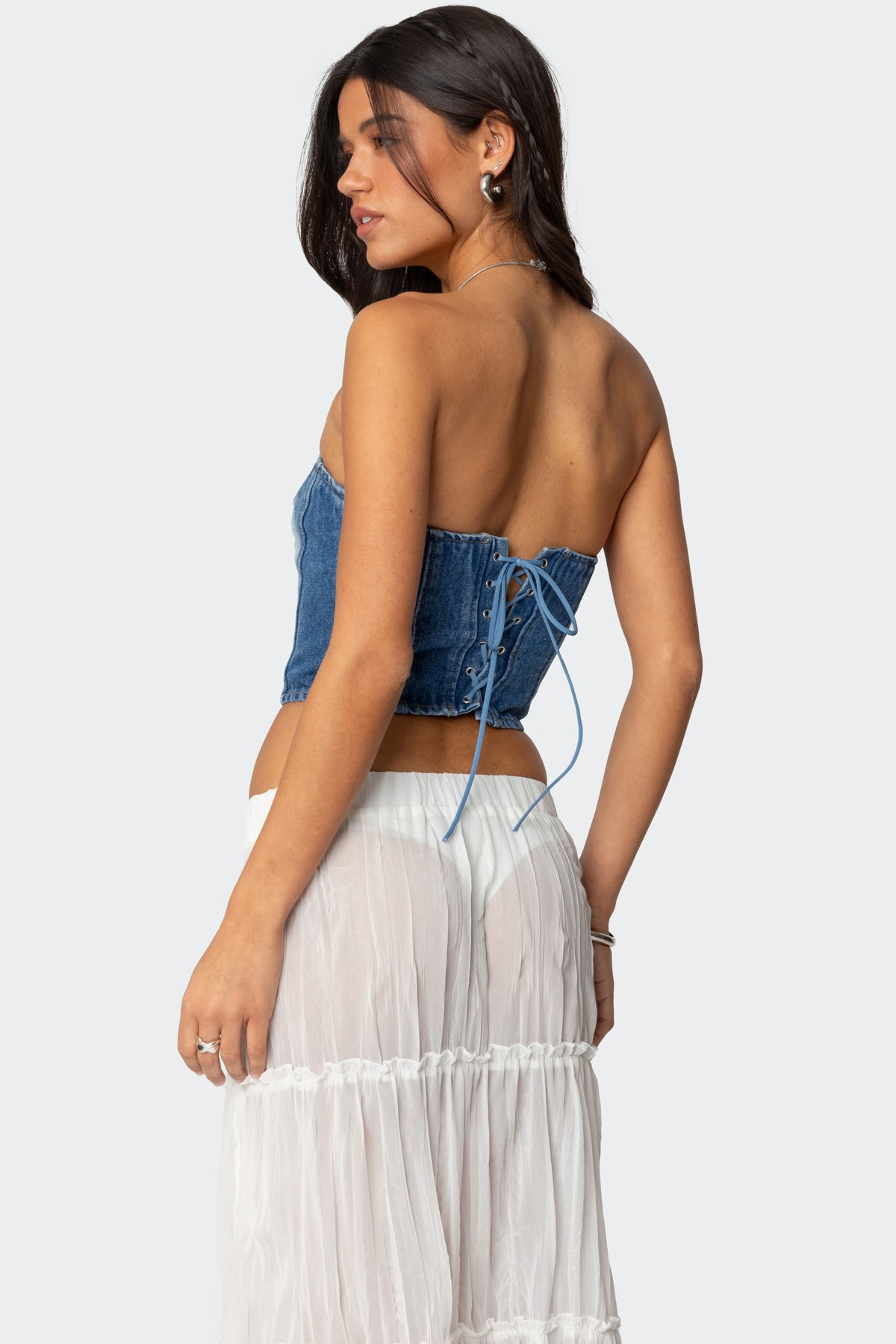 Tula Embroidered Denim Corset - Image 5