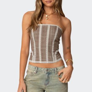 Jaiden Houndstooth Plaid Corset