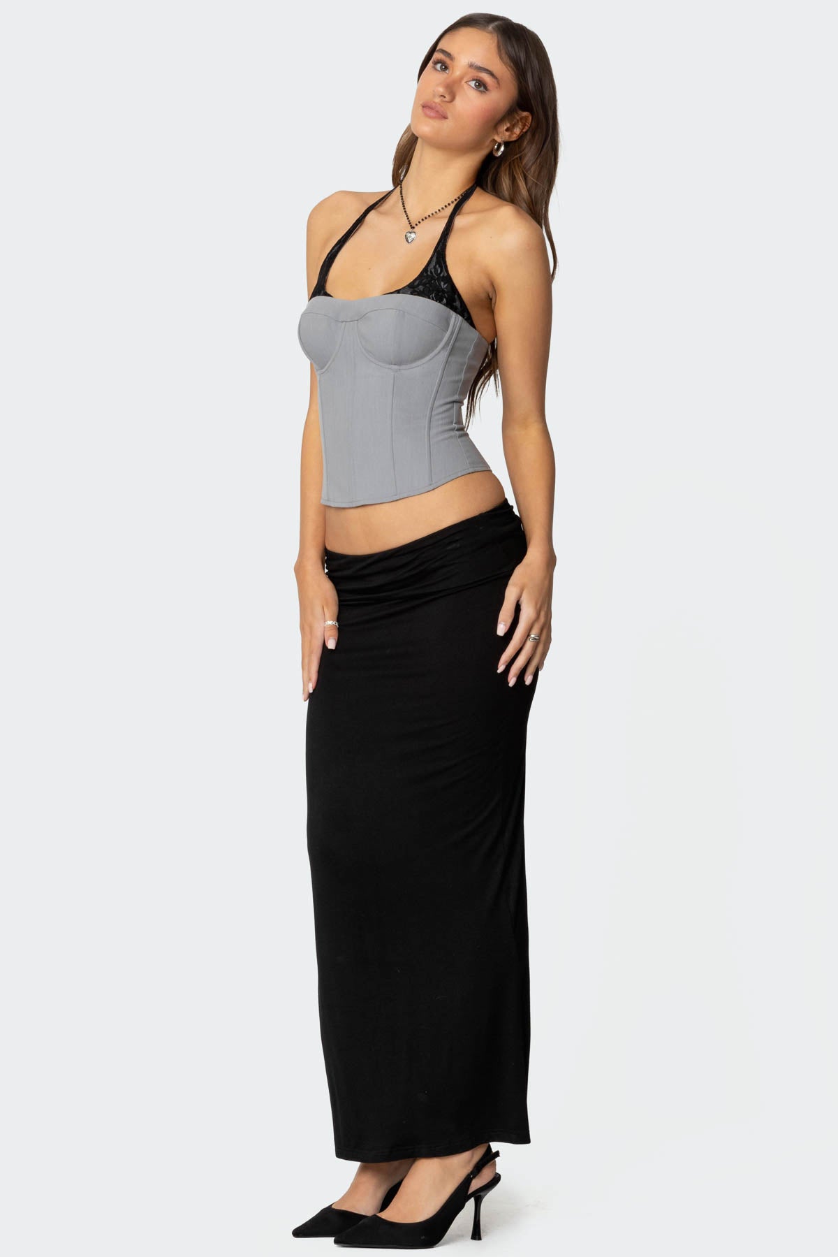 Jara Layered Lace Halter Corset - Image 4