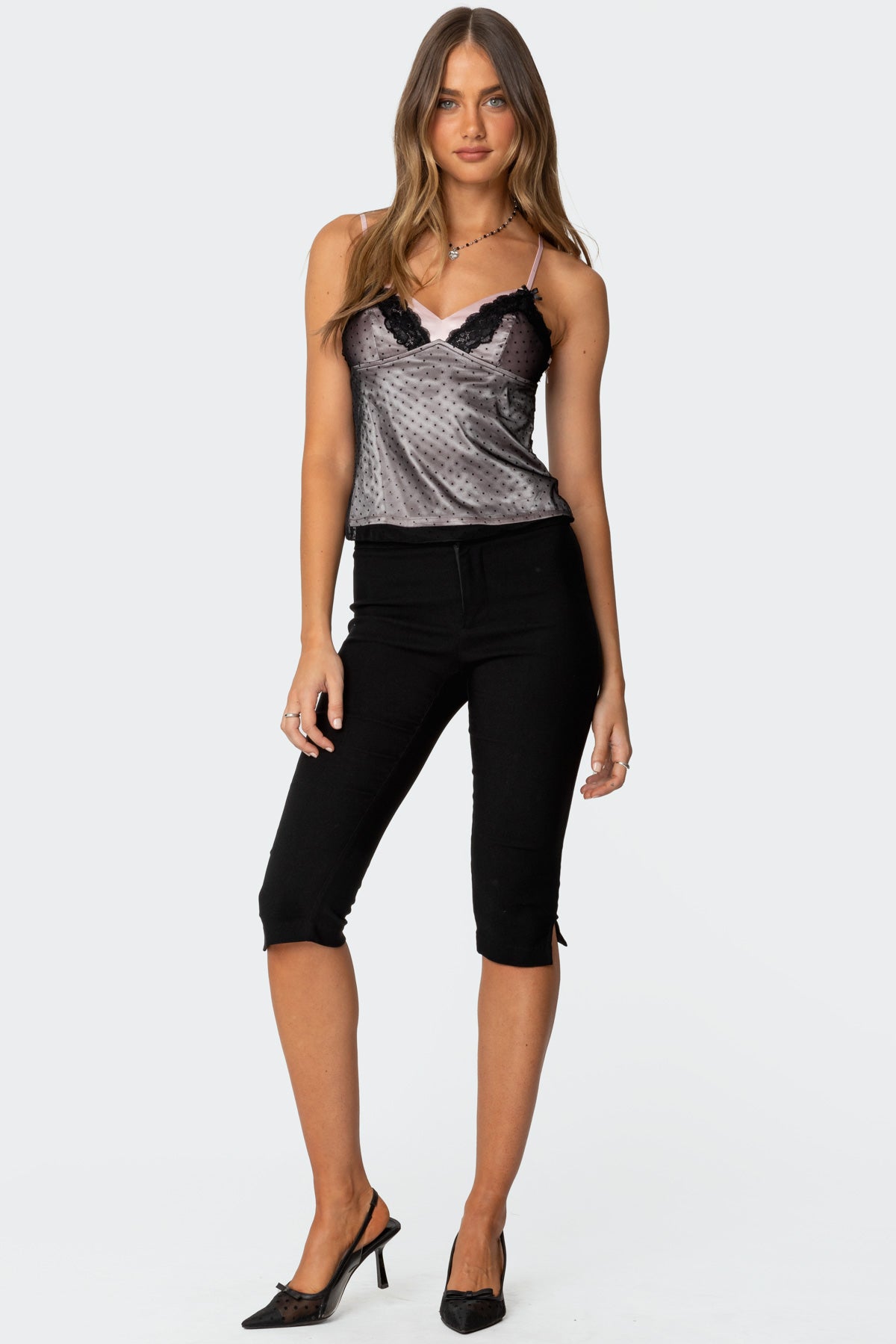 Janie Layered Polka Dot Mesh Top - Image 5