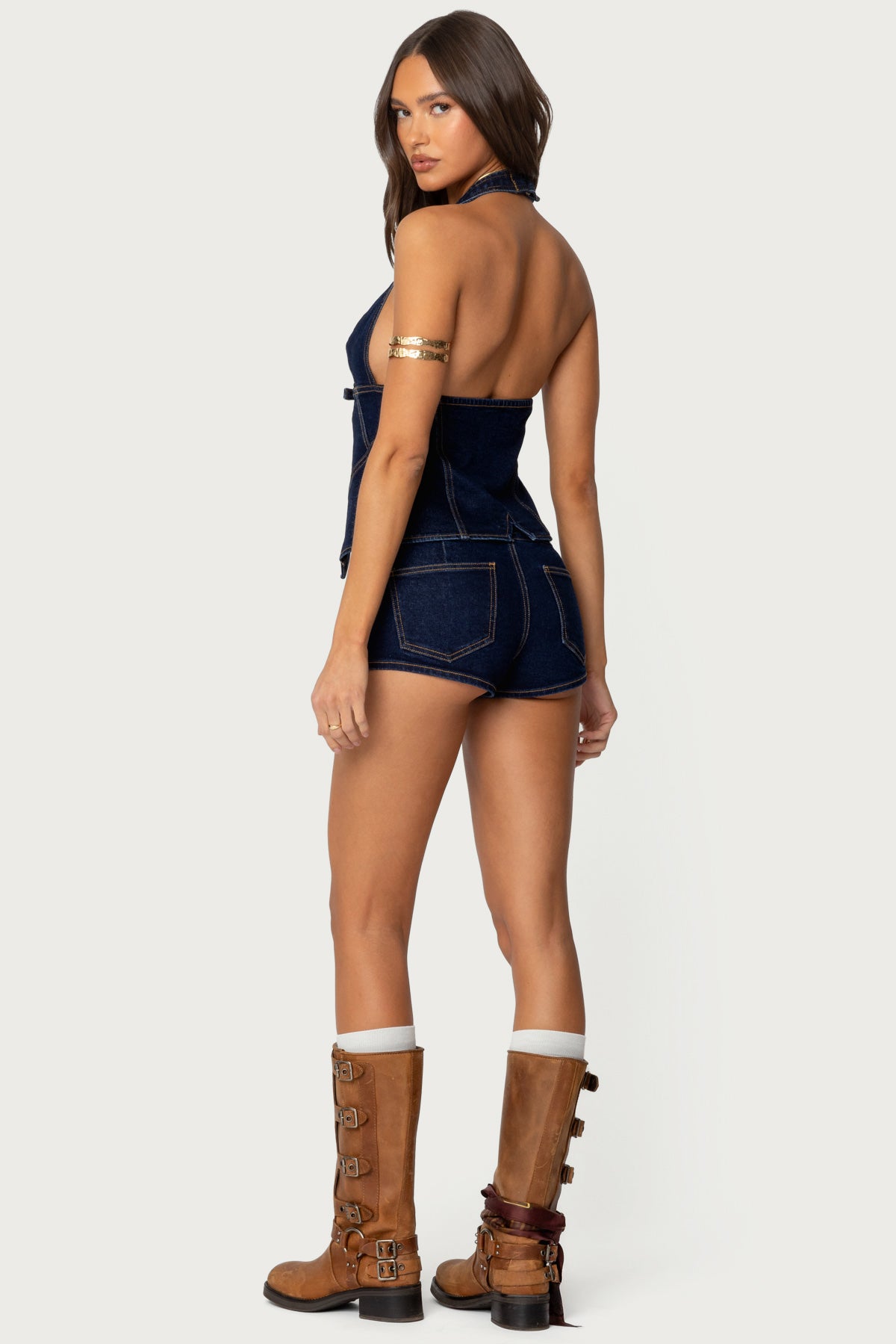 Ciel Split Front Denim Halter Top - Image 4