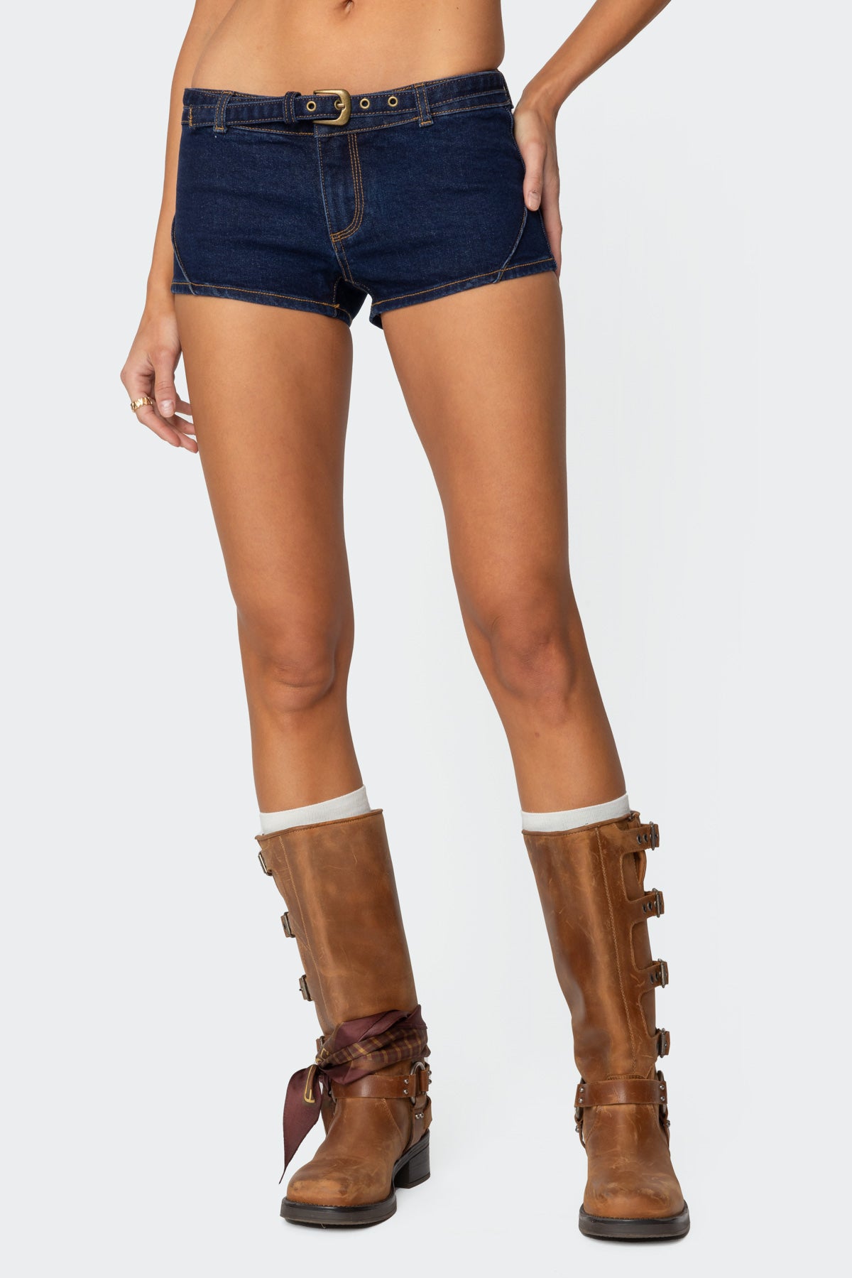 Ciel Low Rise Denim Micro Shorts - Image 2