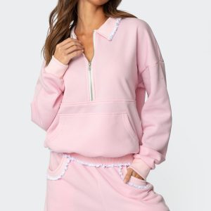 Ashtin Ruffle Trim Sweatshirt