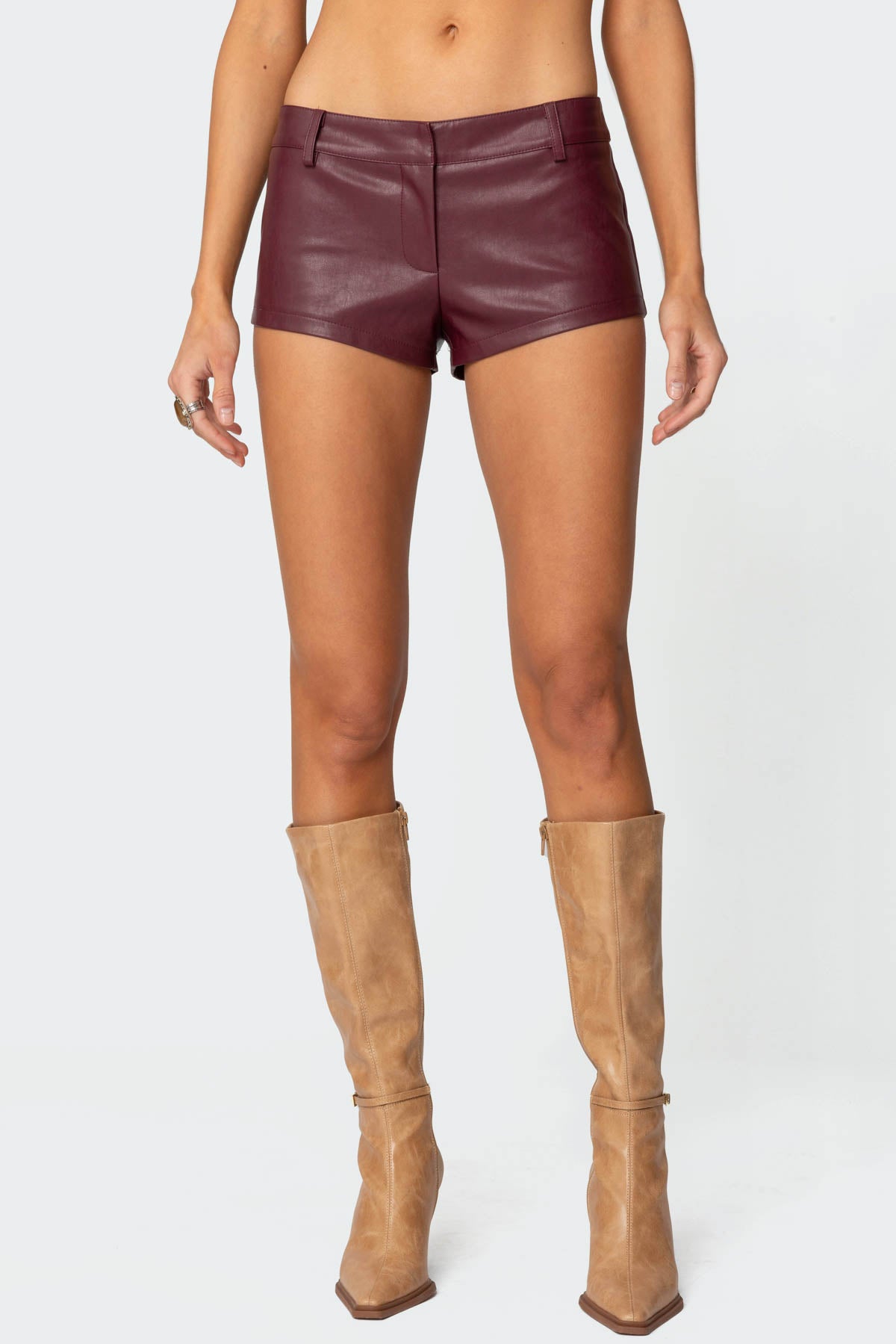 Melaney Faux Leather Micro Shorts - Image 2