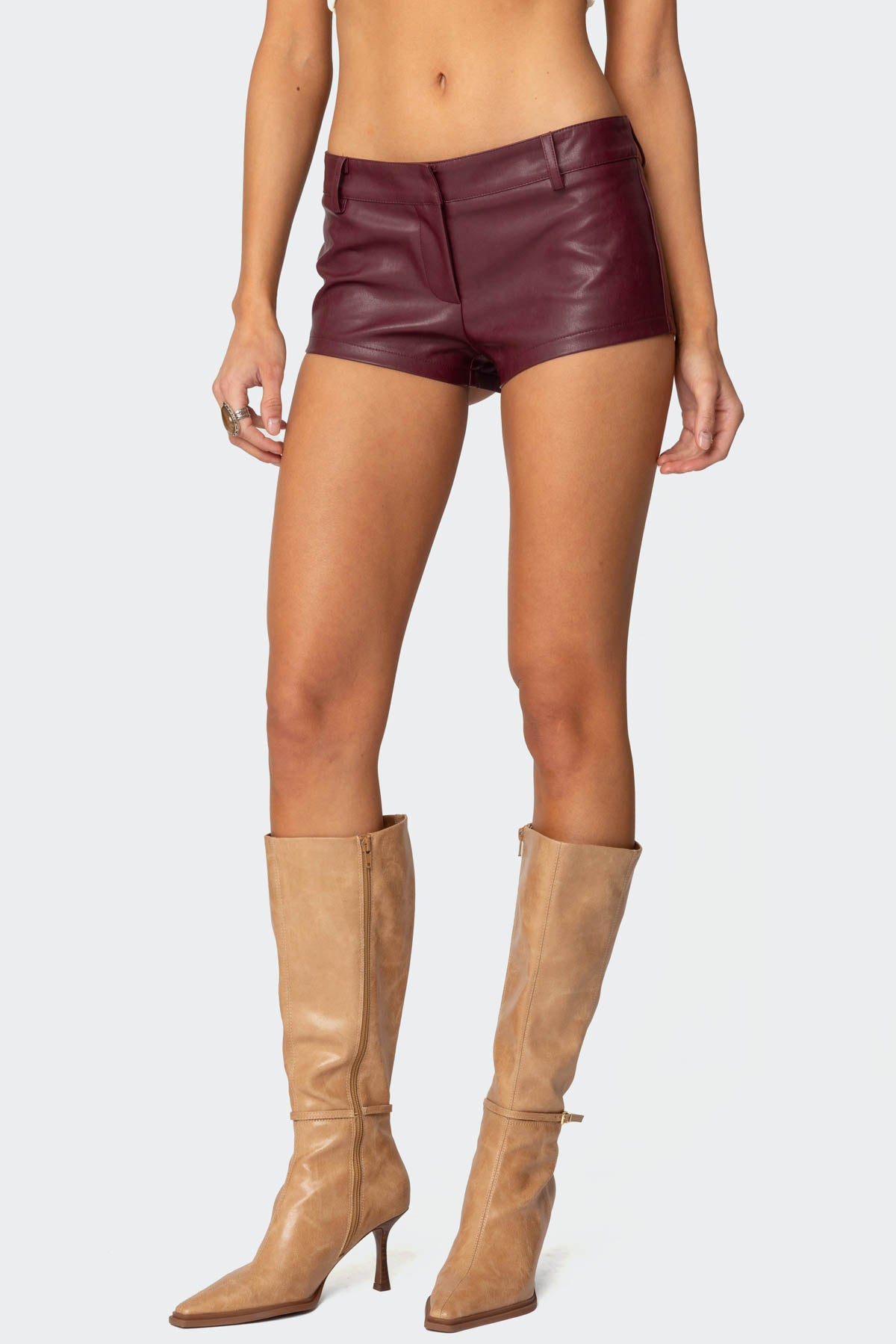 Melaney Faux Leather Micro Shorts - Image 3
