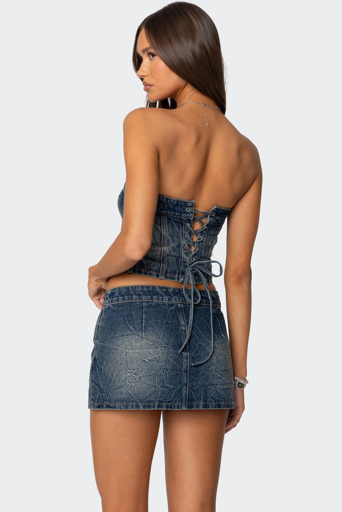 Guinevere Zip Washed Denim Top - Image 5