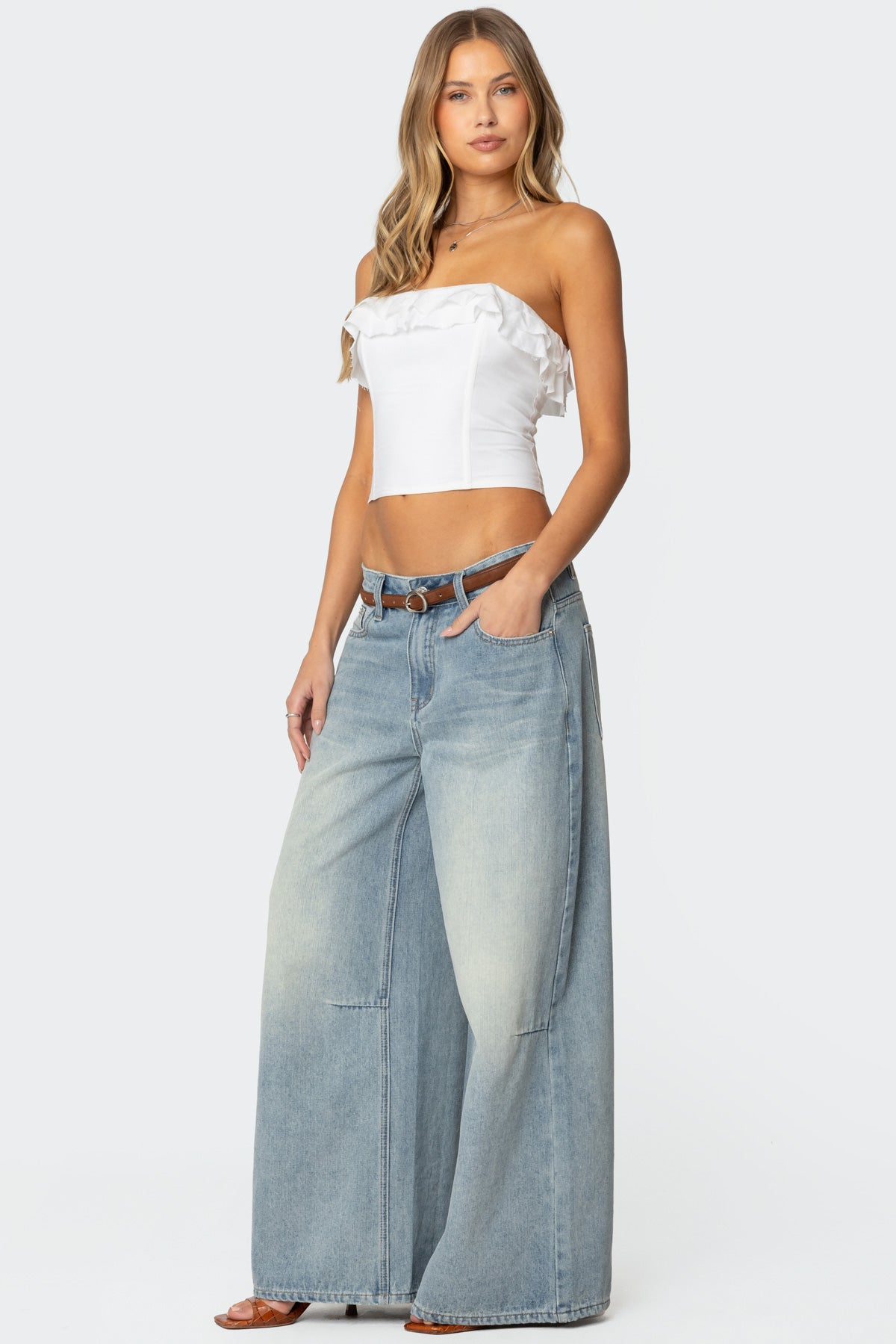 Litsa Ruffled Linen Look Corset - Image 2