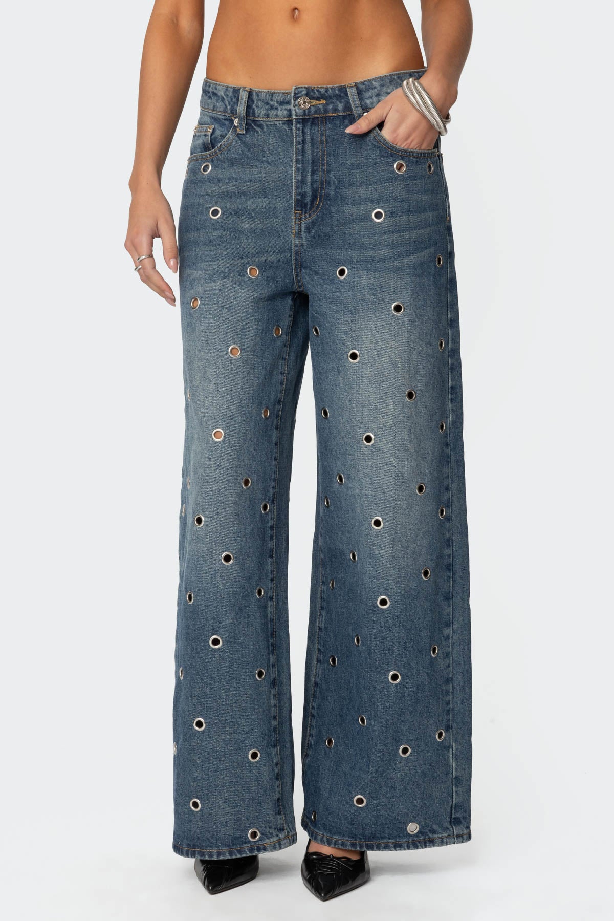 Jainie Grommet Low Rise Jeans - Image 2