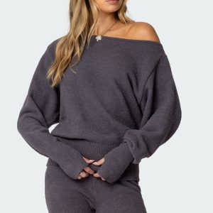 Plush Oversized Asymmetric Sweater