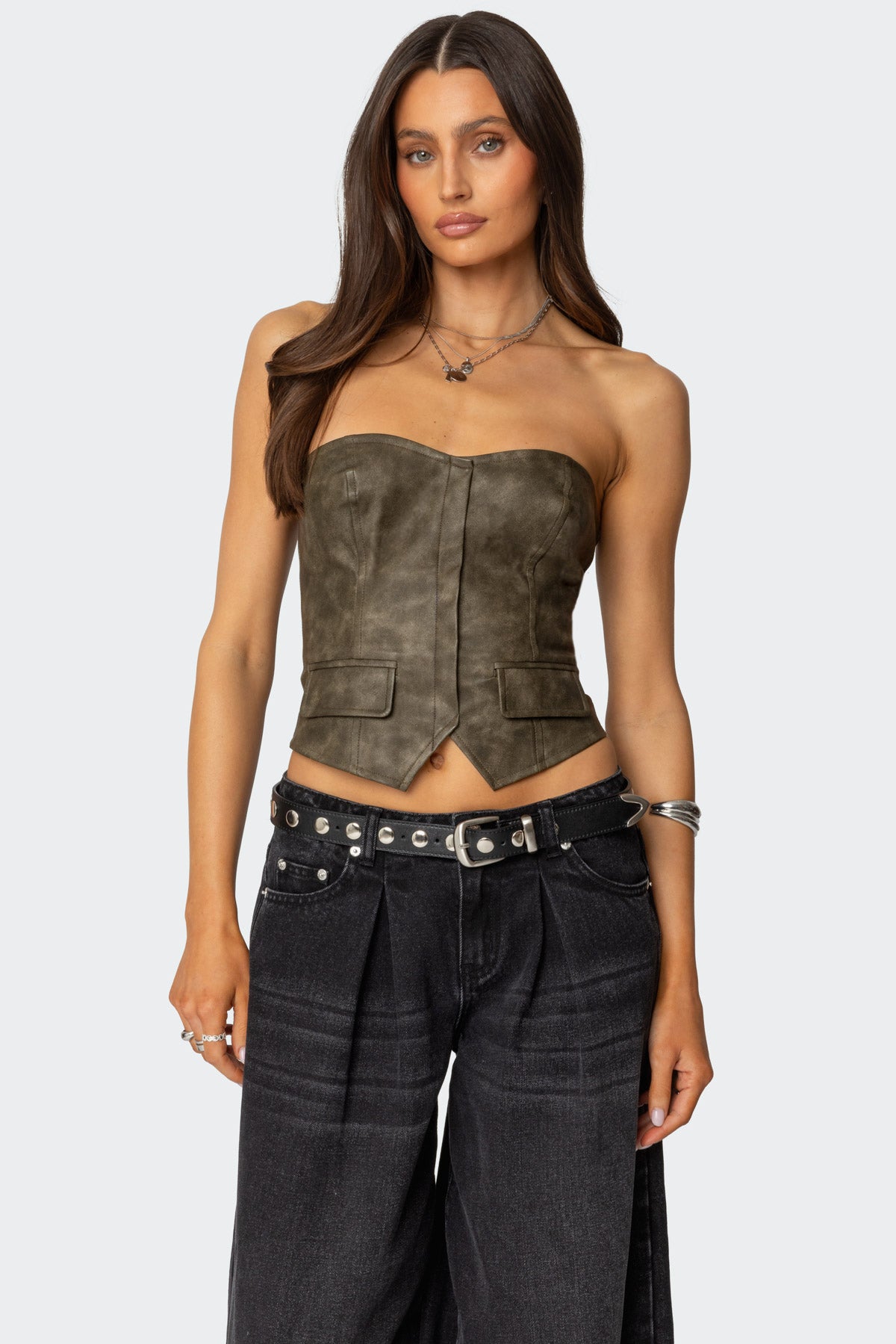 Maysen Faux Leather Corset - Image 3