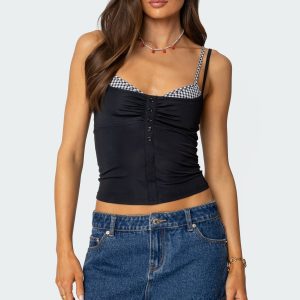 Gingham Layered Tank Top