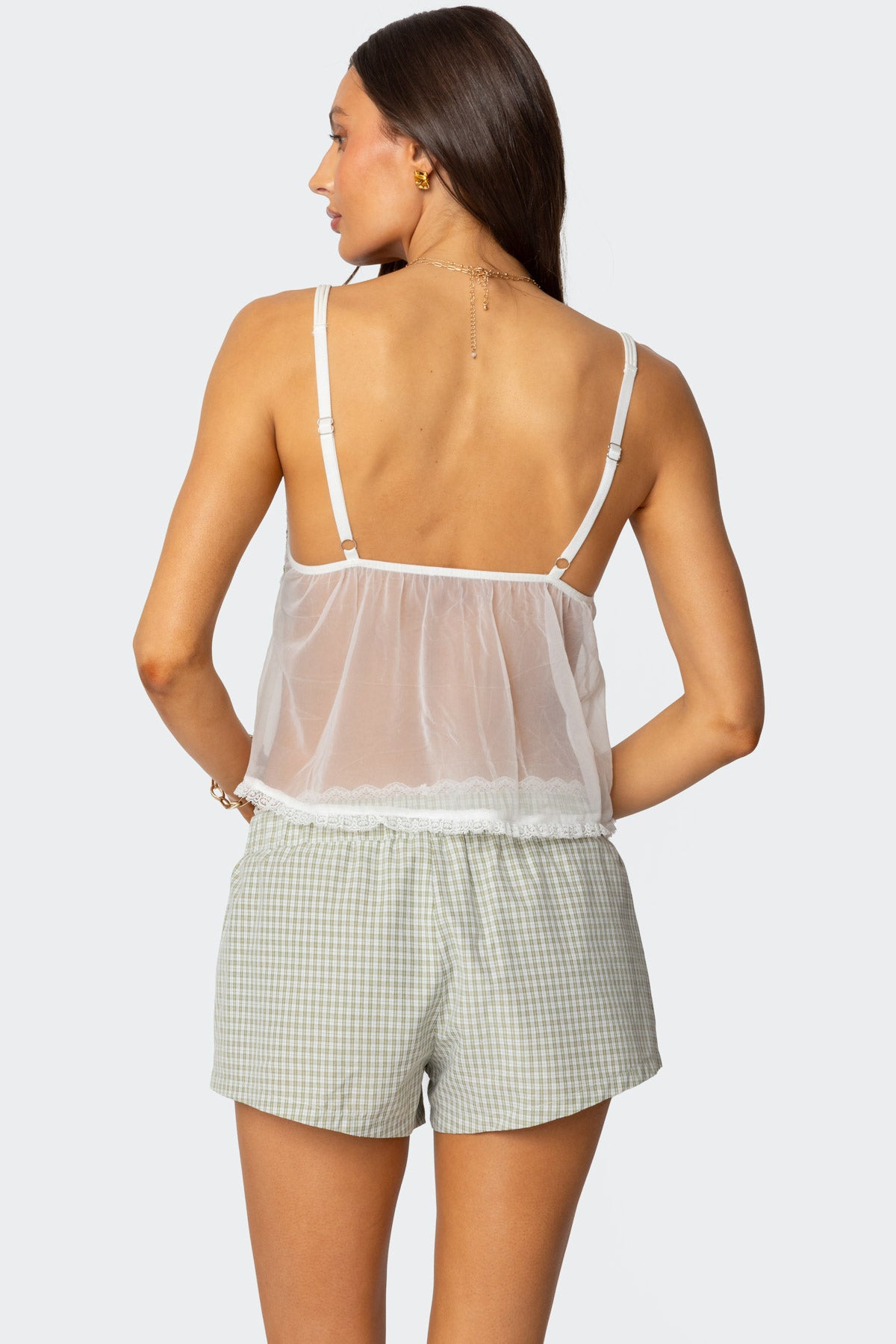 Sheer Lacey Babydoll Tank Top - Image 4