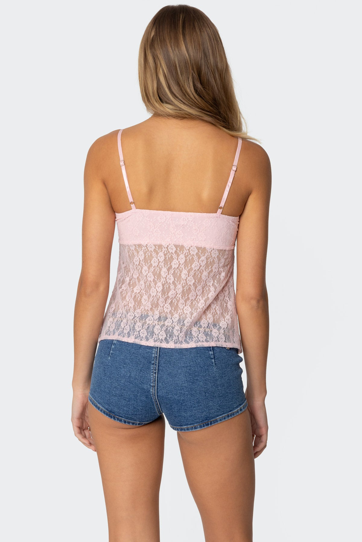 Priya Sheer Lace Split Front Top - Image 5