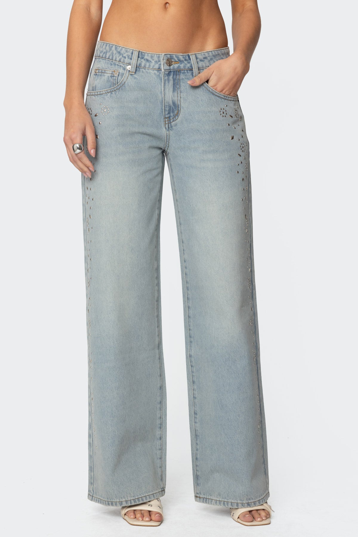 Everly Studded Low Rise Jeans - Image 3