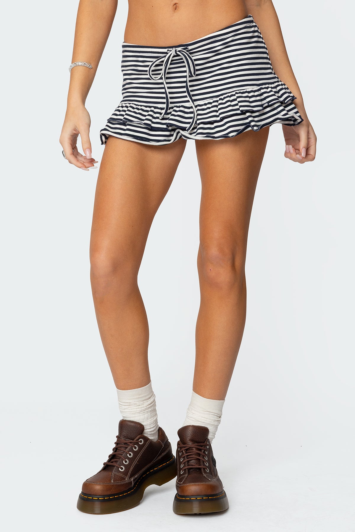 Avia Ruffle Striped Mini Skort - Image 2