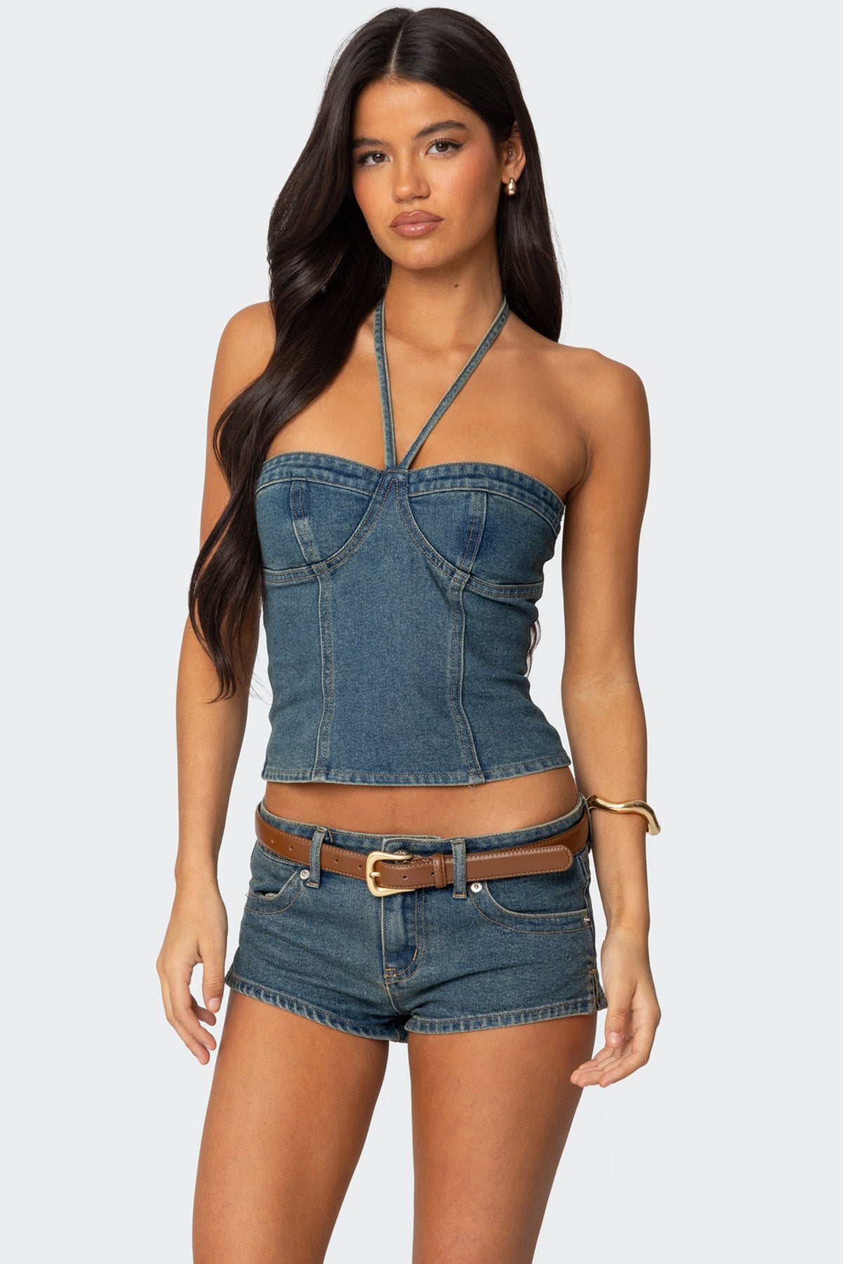 Jagger Denim Halter Top