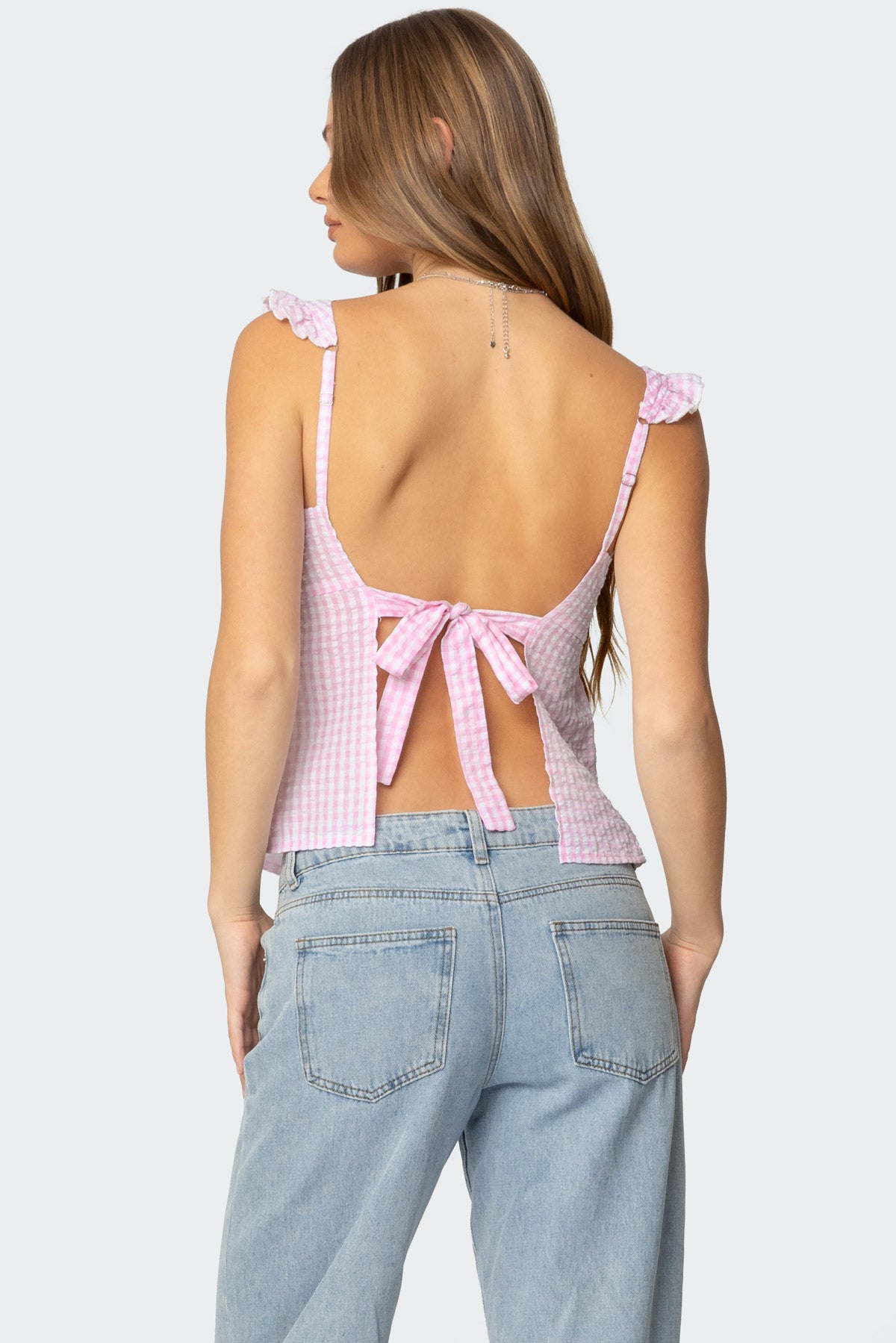 Jenson Backless Gingham Top - Image 4