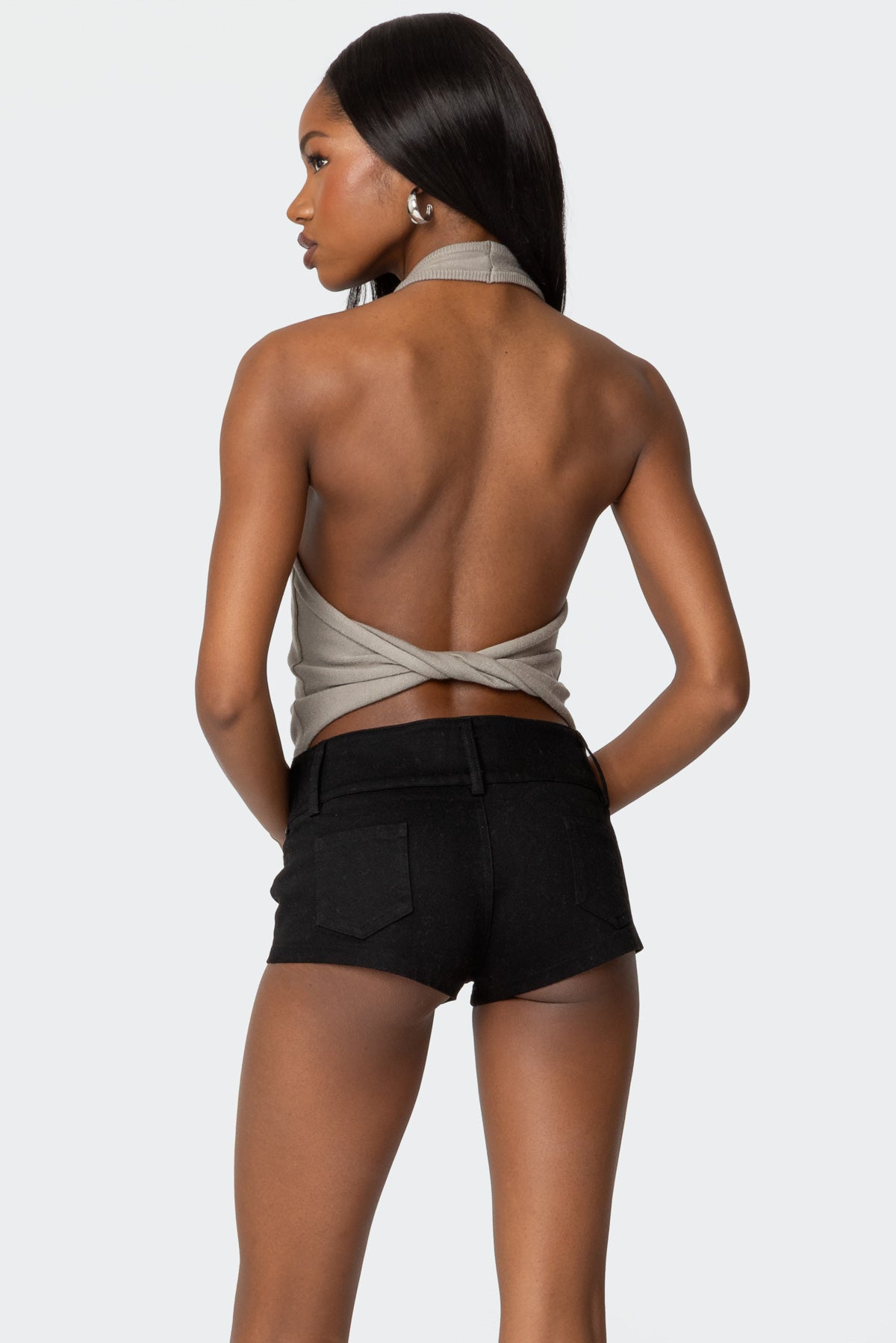 Twister Backless Knit Halter Top - Image 5