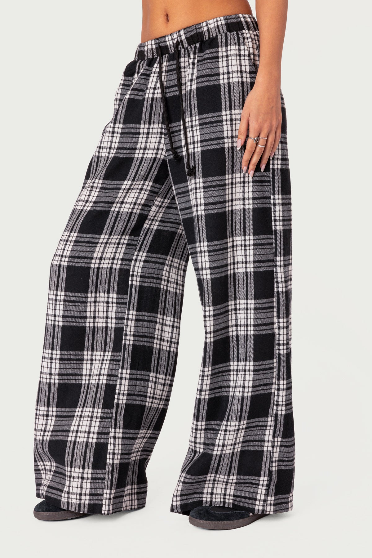 Lounge Around Plaid Wide Leg Pants - Image 4