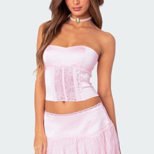 Lex Satin Effect & Lace Corset