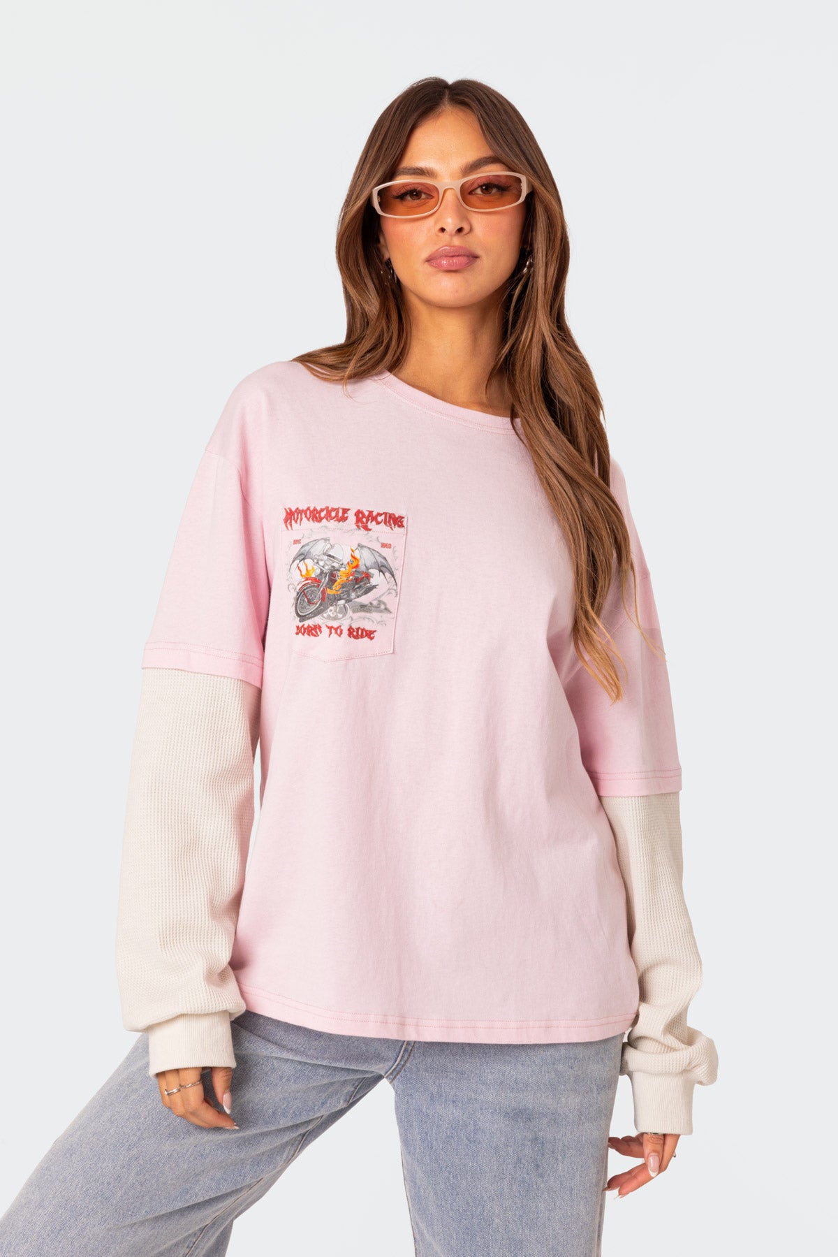 Racing Oversized Layered T Shirt - Image 3