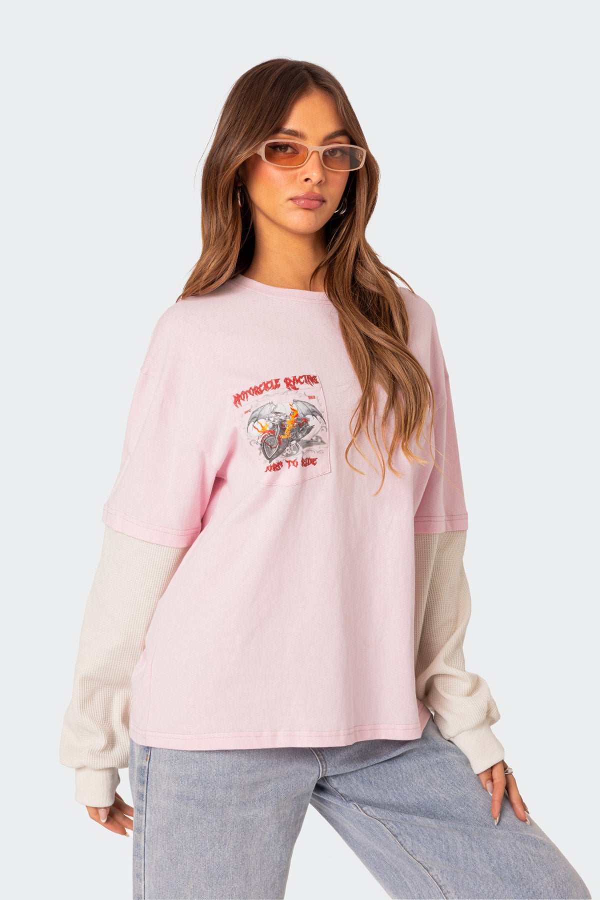 Racing Oversized Layered T Shirt - Image 4