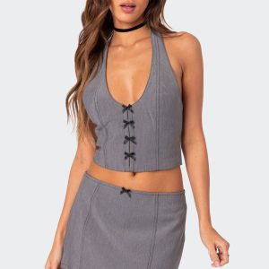 Take A Bow Halter Top