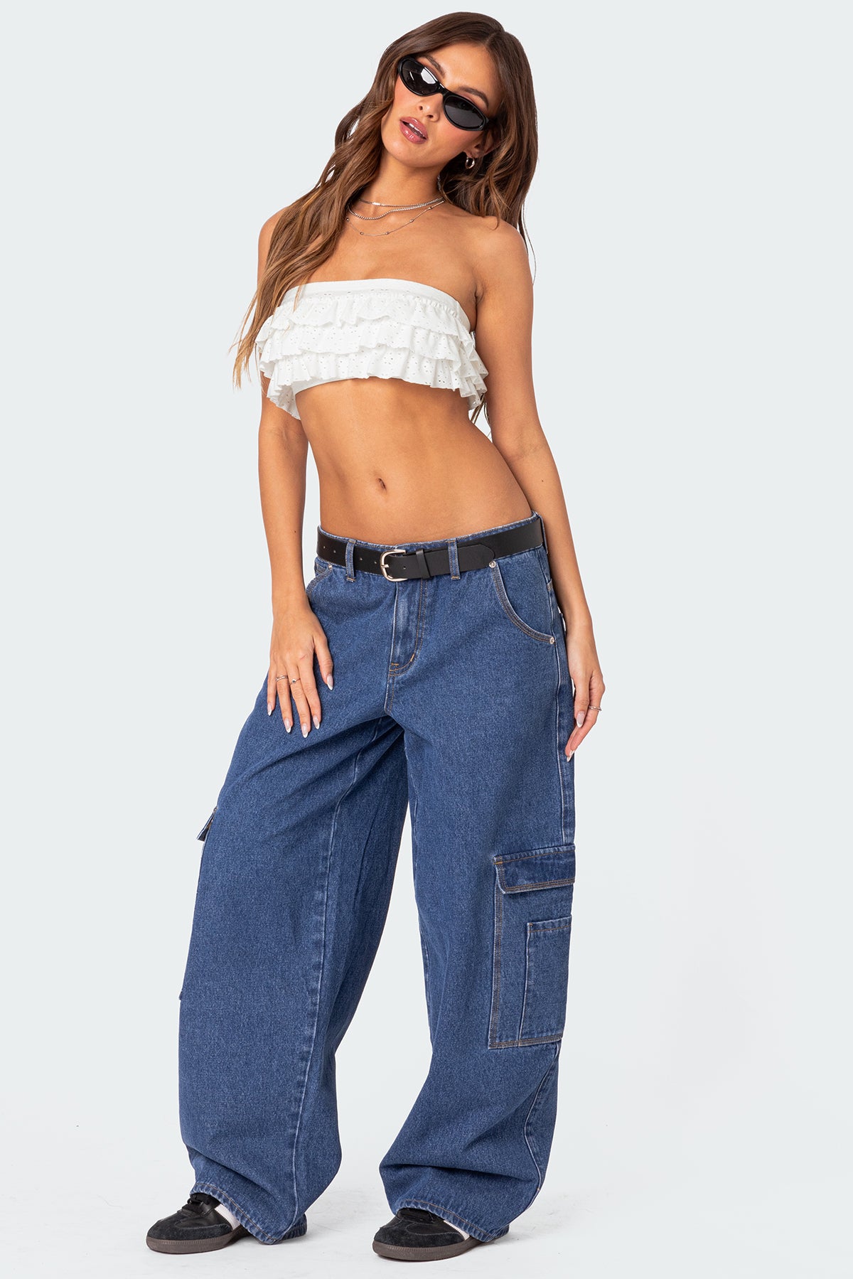 Super Oversized Belted Boyfriend Jeans - Image 3