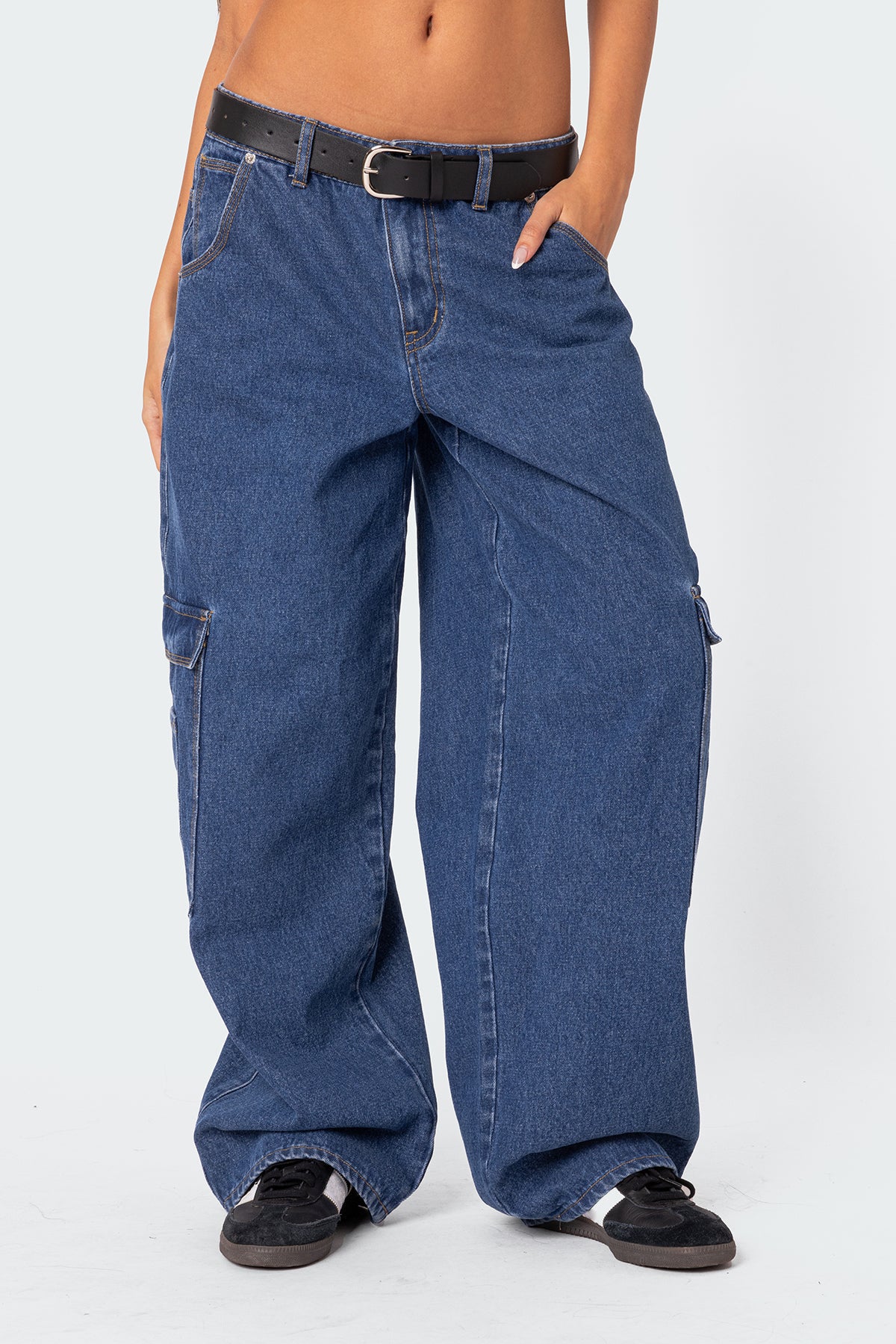 Super Oversized Belted Boyfriend Jeans - Image 2
