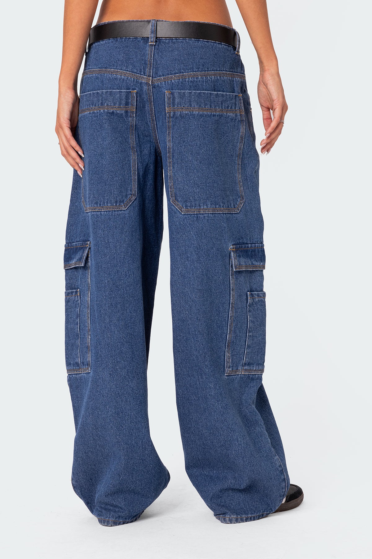 Super Oversized Belted Boyfriend Jeans - Image 5