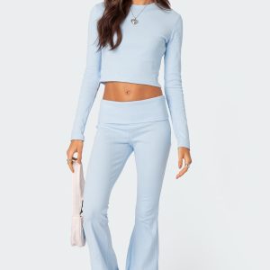 Coffee Break Ribbed Flare Leggings