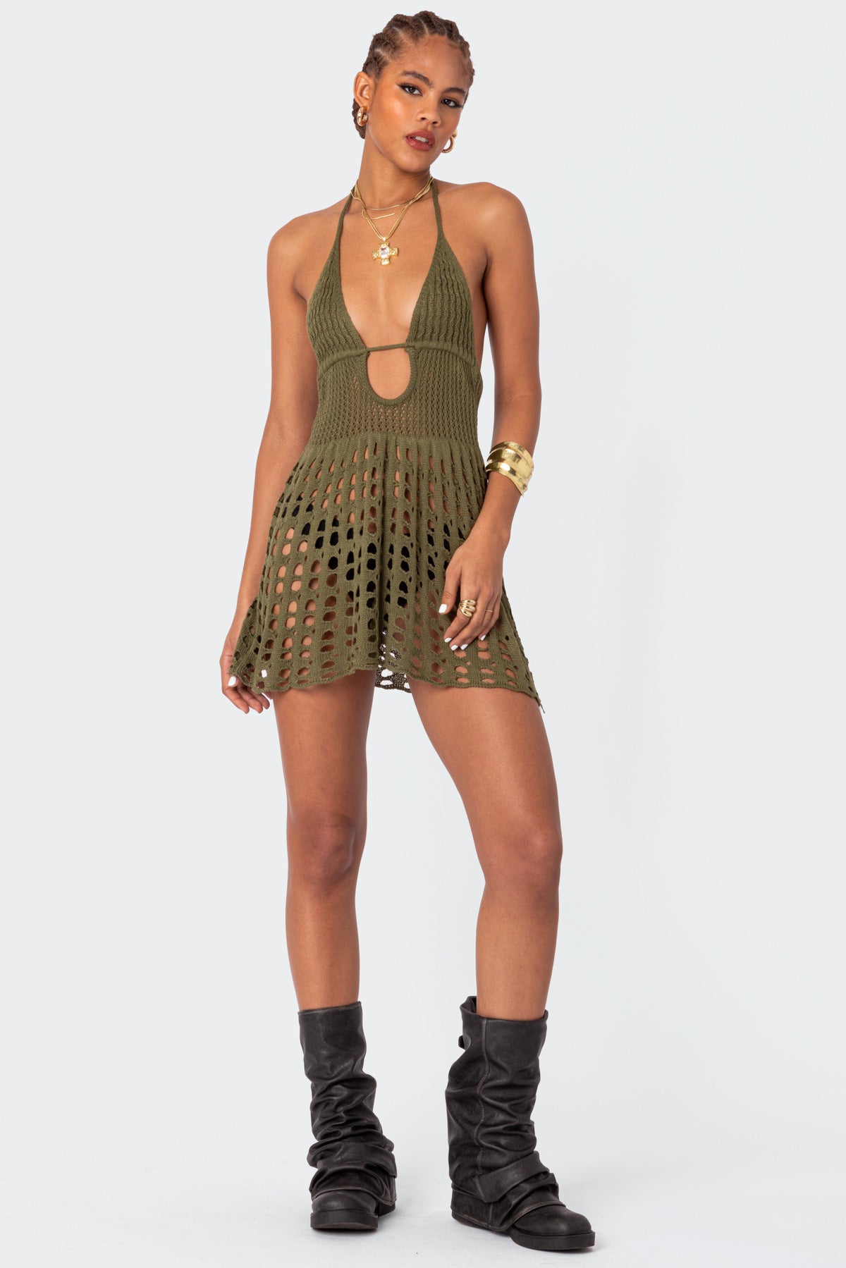Austin Open Back Crochet Mini Dress - Image 2