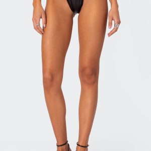 Bruna Faux Leather Bikini Bottom