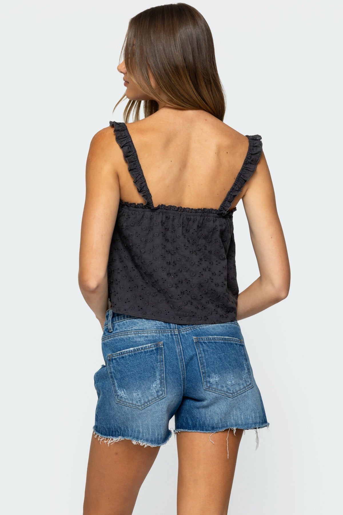 Tami Eyelet Ruffle Tank Top - Image 5