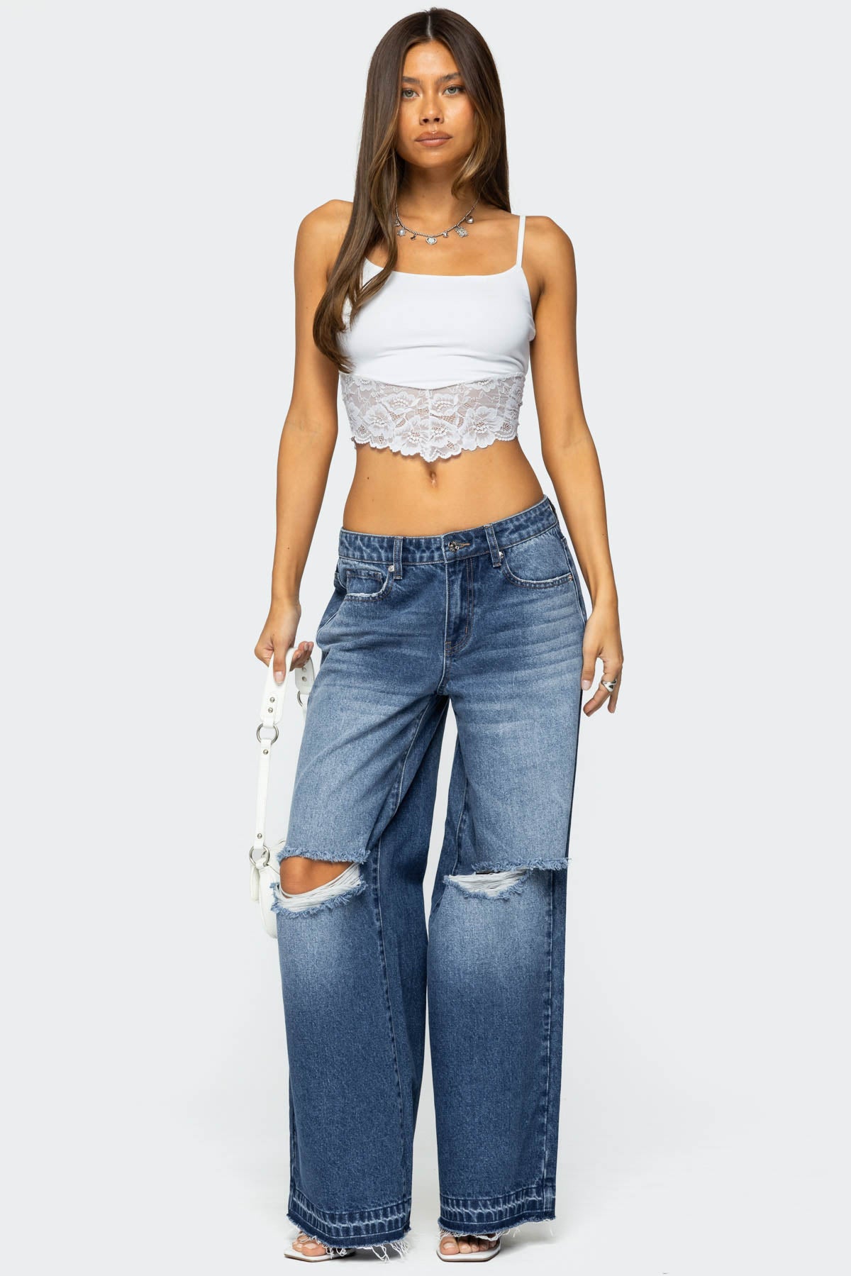 Xenia Distressed Low Rise Jeans