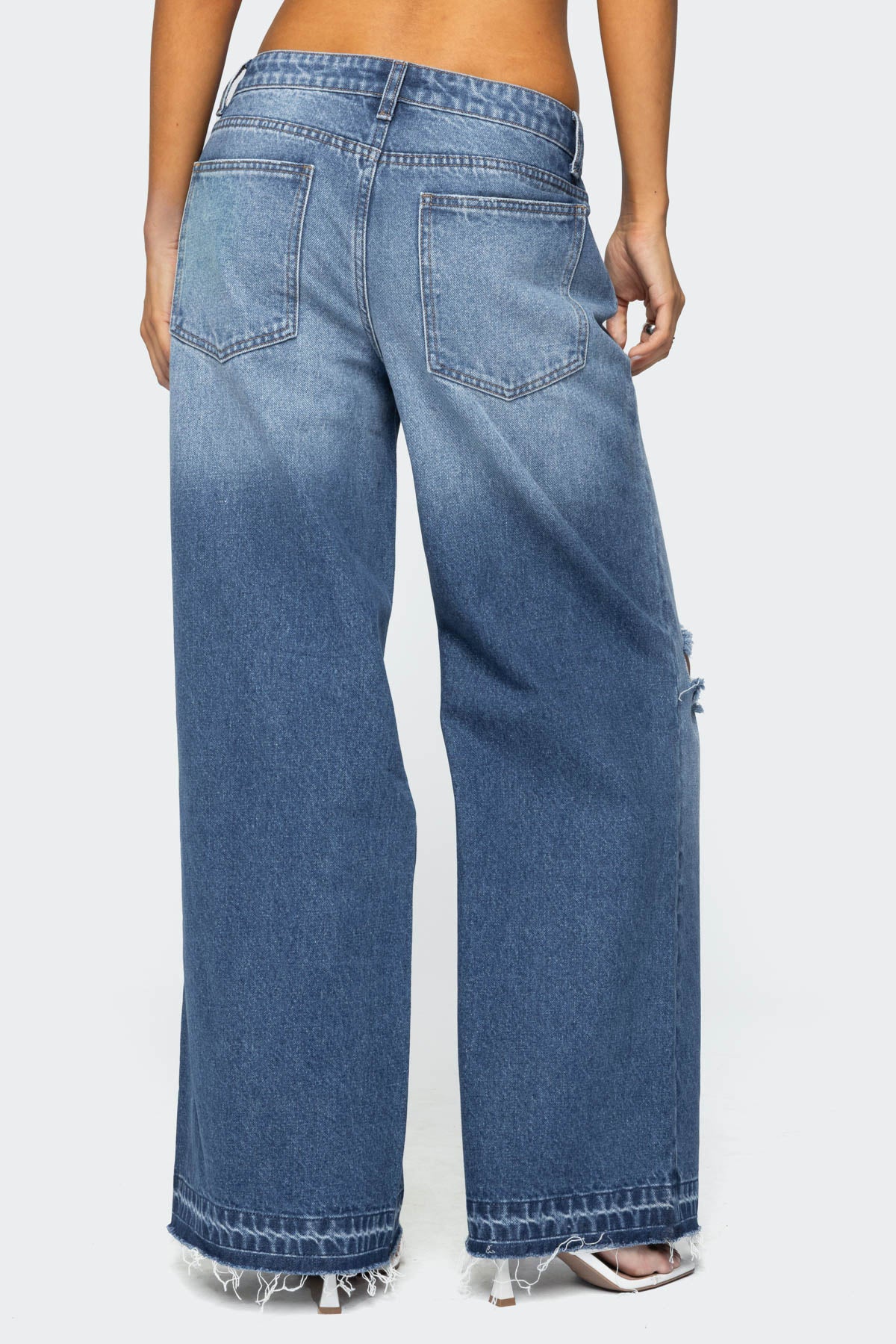 Xenia Distressed Low Rise Jeans - Image 5