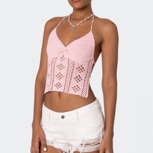 Jada Open Back Crochet Top