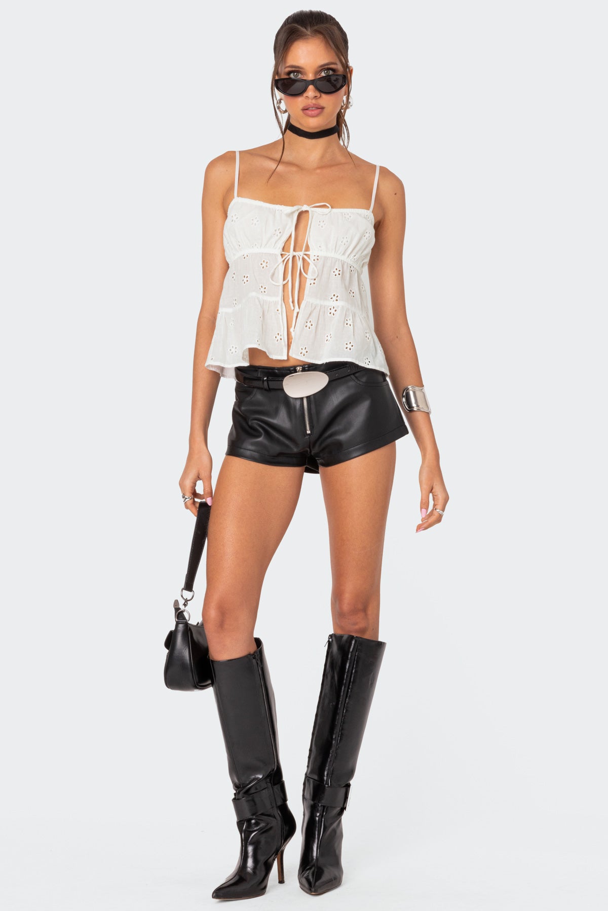 Zippy Faux Leather Micro Shorts - Image 5