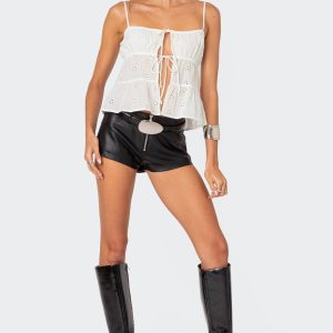 Zippy Faux Leather Micro Shorts