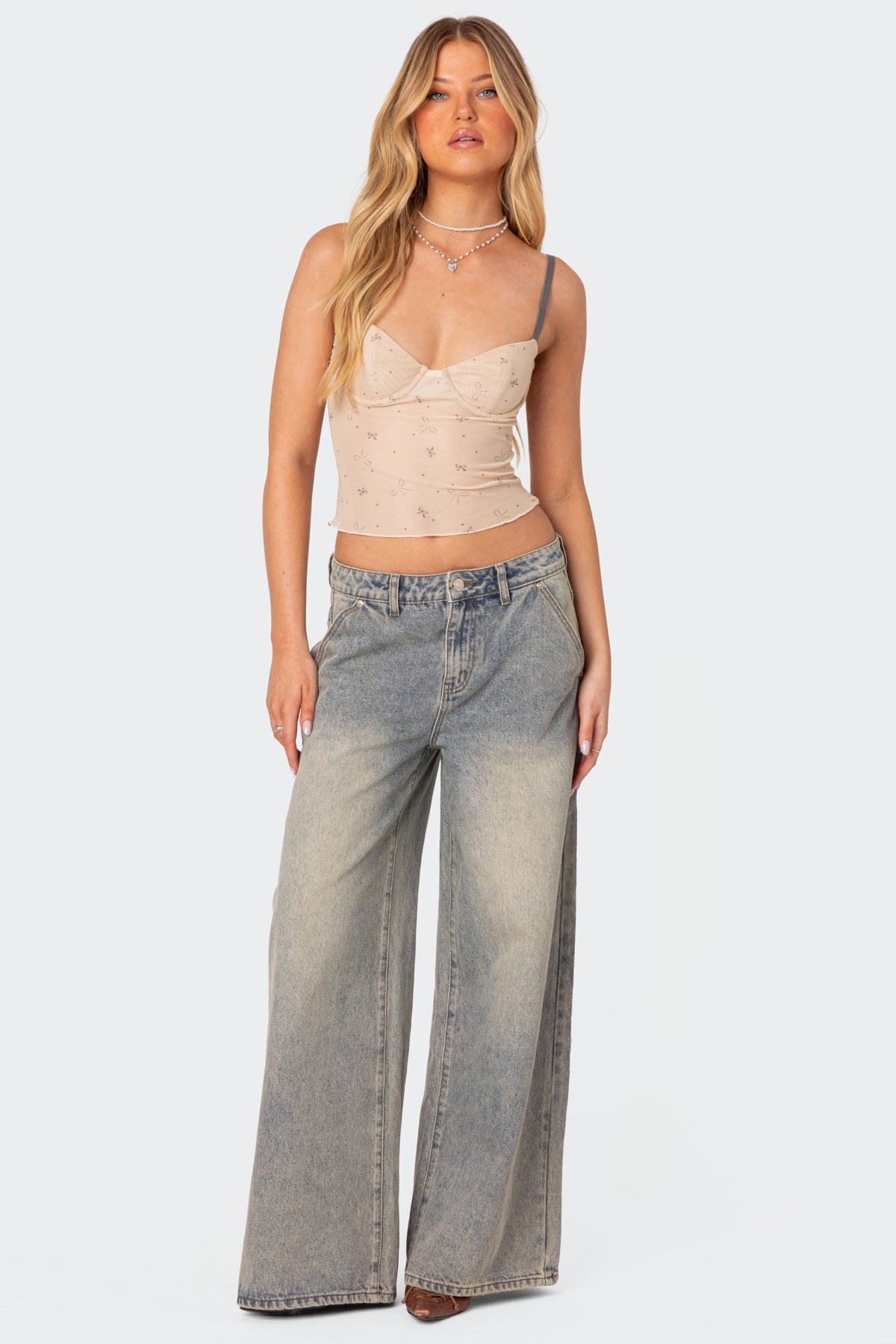 Nicola Sheer Mesh Printed Bra Top - Image 4