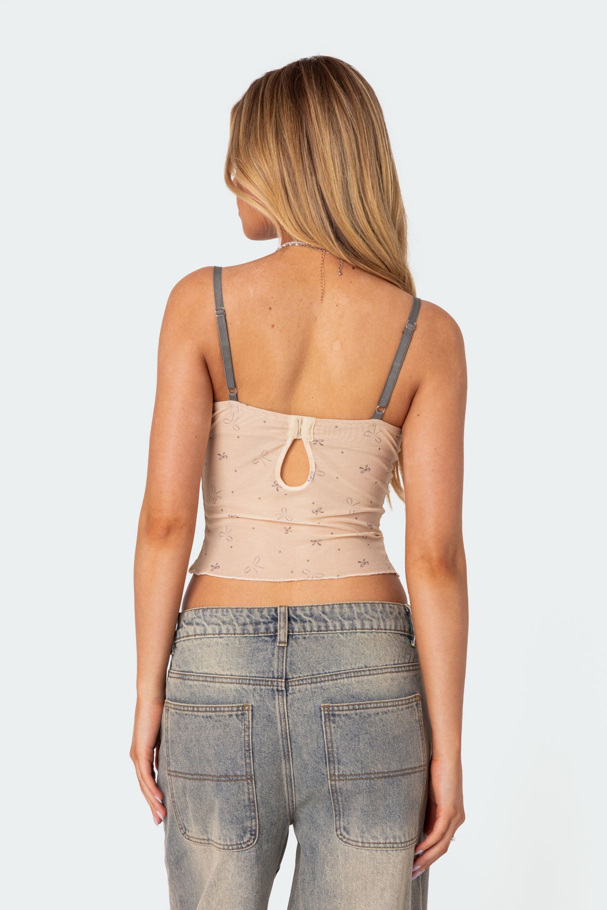 Nicola Sheer Mesh Printed Bra Top - Image 5