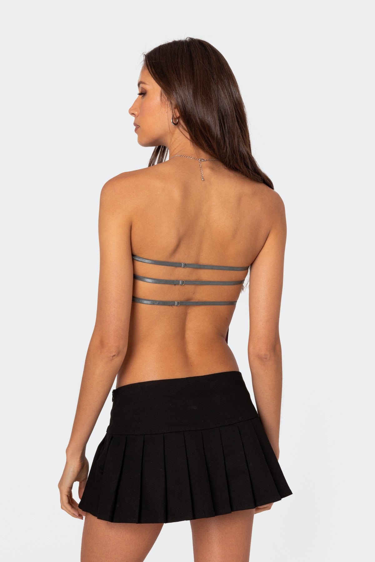 Pinstripe Open Back Strapless Top - Image 3