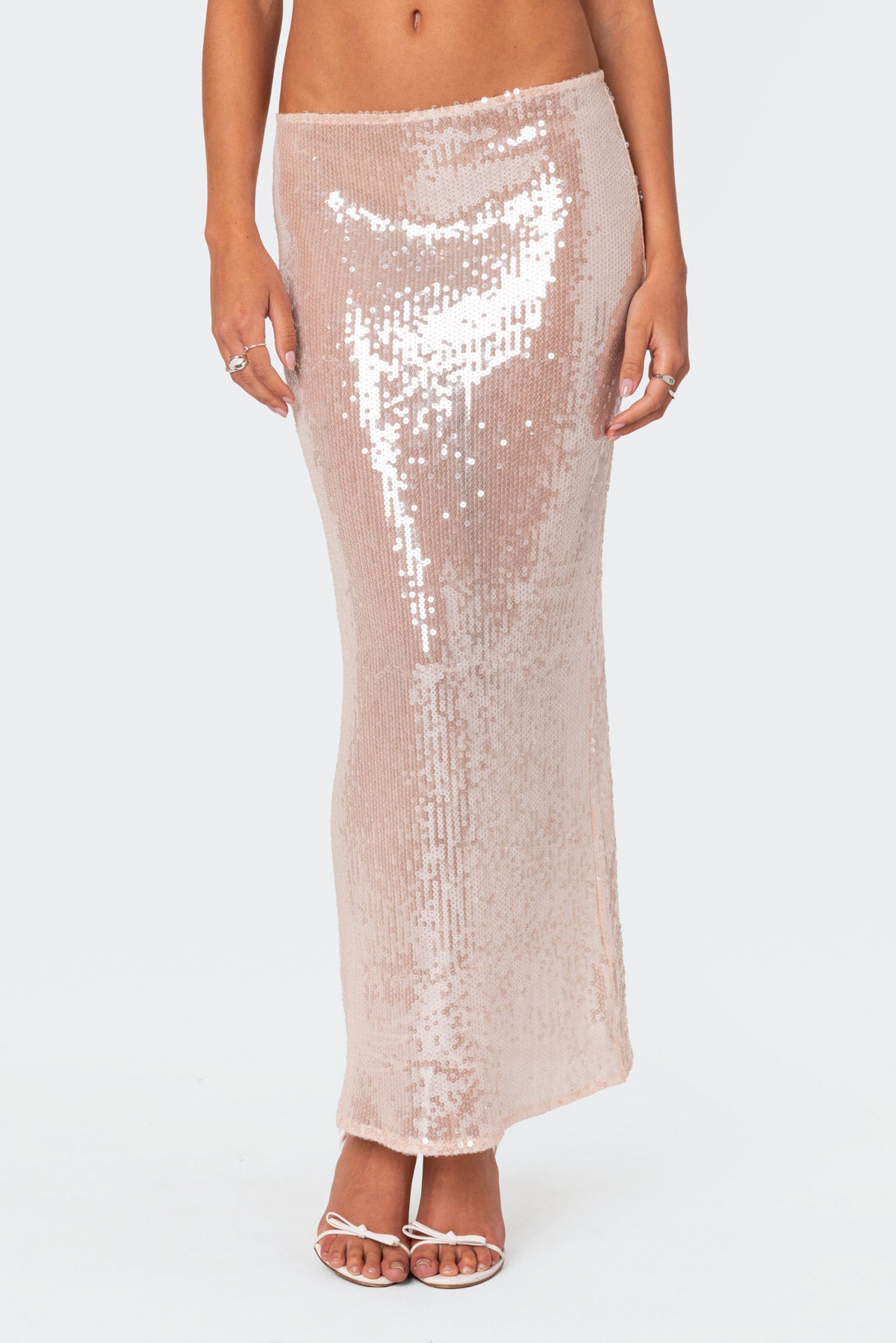 Riki Sheer Sequin Maxi Skirt - Image 2