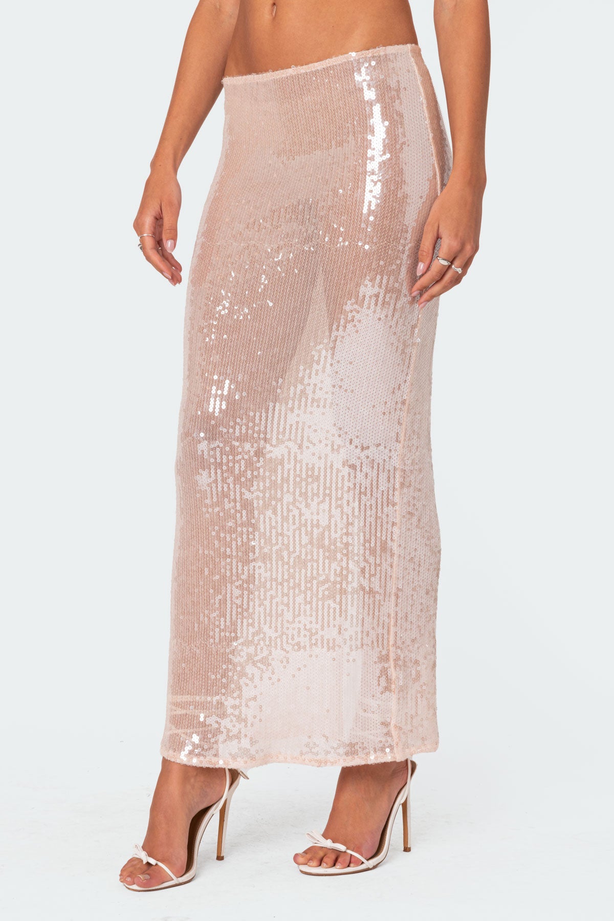 Riki Sheer Sequin Maxi Skirt - Image 3