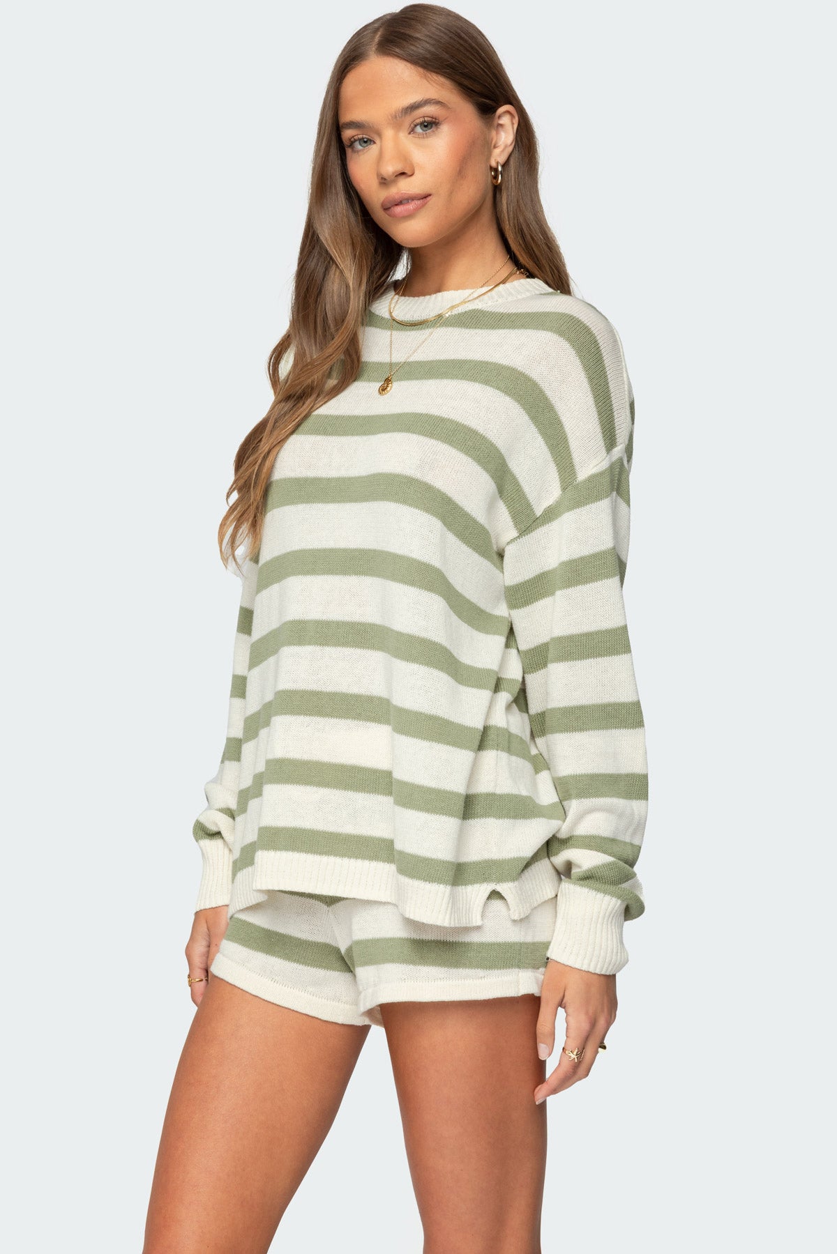 Amaris Oversized Striped Knit Sweater - Image 4
